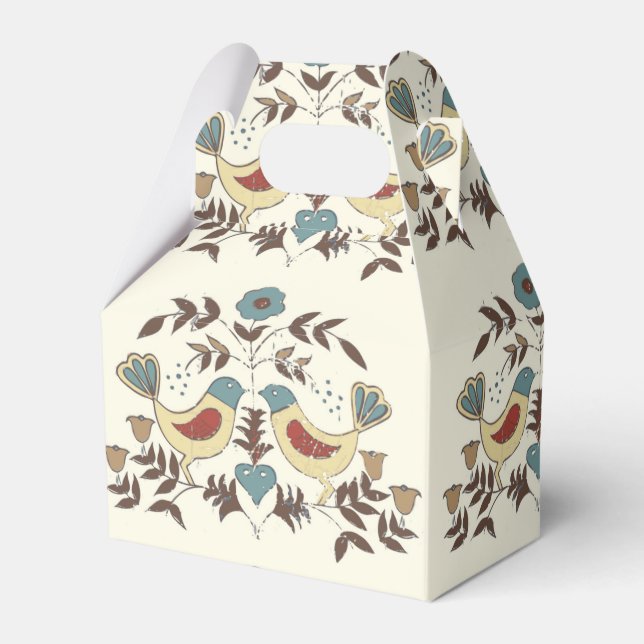 Pennsylvania Dutch Amish Hex Sign Bird Americana Favor Boxes (Front Side)
