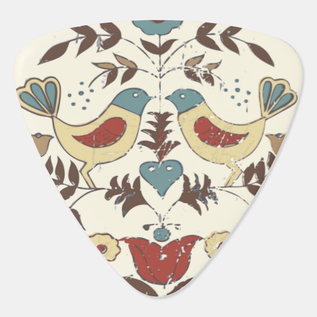 Pennsylvania Dutch Amish Hex Sign Bird Americana Guitar Pick (Back)