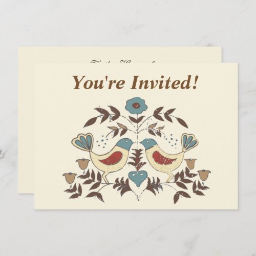 Pennsylvania Dutch Amish Hex Sign Bird Americana Invitation