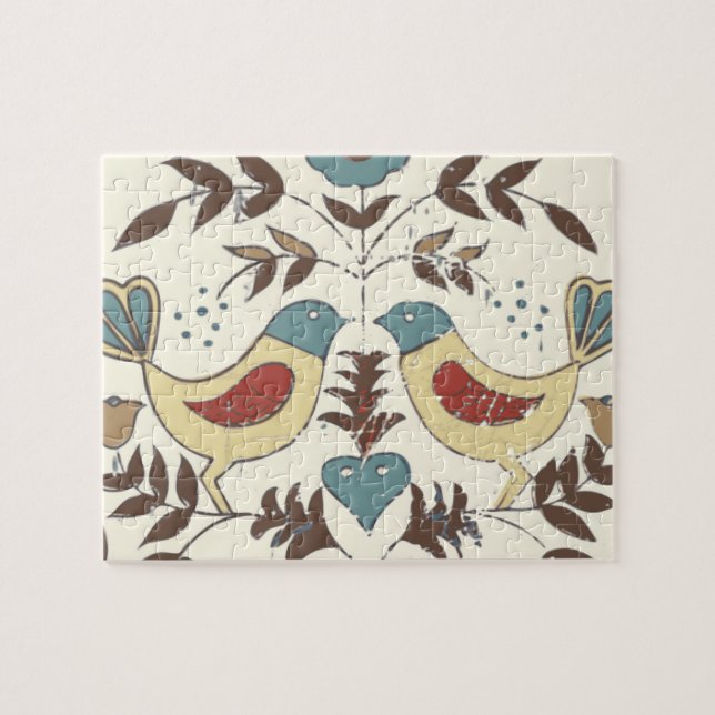 Pennsylvania Dutch Amish Hex Sign Bird Americana Jigsaw Puzzle (Horizontal)