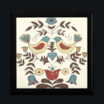 Pennsylvania Dutch Amish Hex Sign Bird Americana Keepsake Box<br><div class="desc">Bring a sense of heritage and "good fortune" to your home with this authentic Pennsylvania Dutch Distlefink design. A traditional symbol of the Deitsch (German-American) settlers of Pennsylvania, the Distlefink—or stylized goldfinch—is a beloved icon representing happiness, good luck, and abundance. The artwork features two mirrored yellow and blue birds perched...</div>
