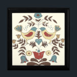 Pennsylvania Dutch Amish Hex Sign Bird Americana Keepsake Box<br><div class="desc">Bring a sense of heritage and "good fortune" to your home with this authentic Pennsylvania Dutch Distlefink design. A traditional symbol of the Deitsch (German-American) settlers of Pennsylvania, the Distlefink—or stylized goldfinch—is a beloved icon representing happiness, good luck, and abundance. The artwork features two mirrored yellow and blue birds perched...</div>