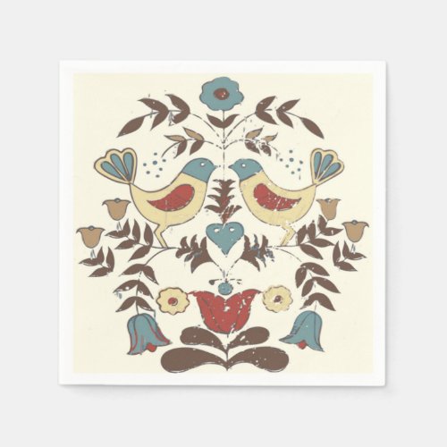 Pennsylvania Dutch Amish Hex Sign Bird Americana Paper Napkins