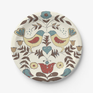 Pennsylvania Dutch Amish Hex Sign Bird Americana Paper Plates