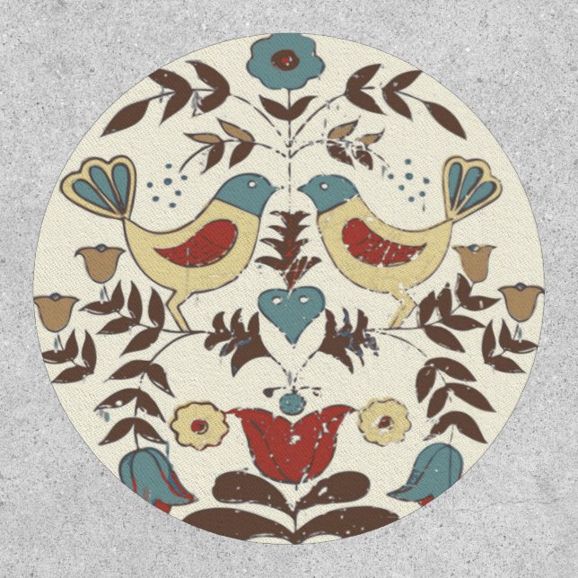 Pennsylvania Dutch Amish Hex Sign Bird Americana Patch (Front)