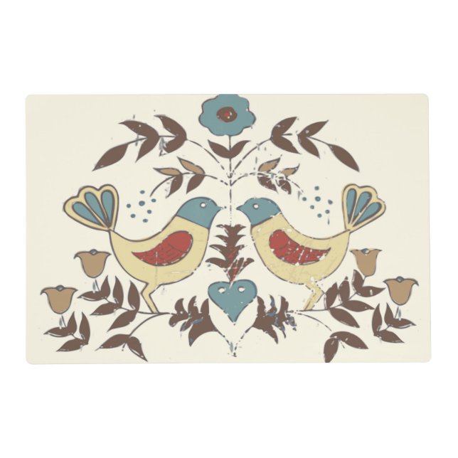 Pennsylvania Dutch Amish Hex Sign Bird Americana Placemat (Front)