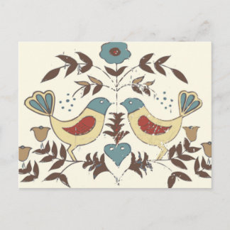 Pennsylvania Dutch Amish Hex Sign Bird Americana Postcard