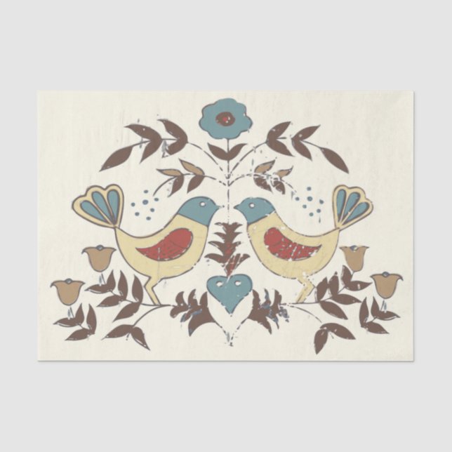 Pennsylvania Dutch Amish Hex Sign Bird Americana Tissue Paper (Front)