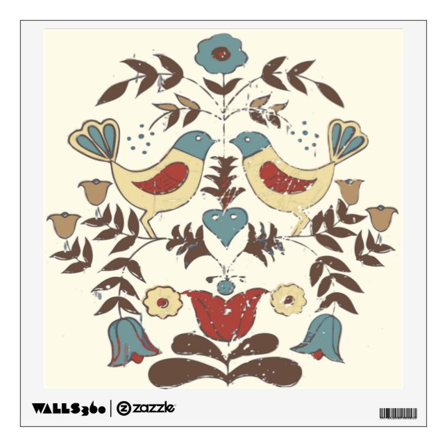 Pennsylvania Dutch Amish Hex Sign Bird Americana Wall Sticker (Front)