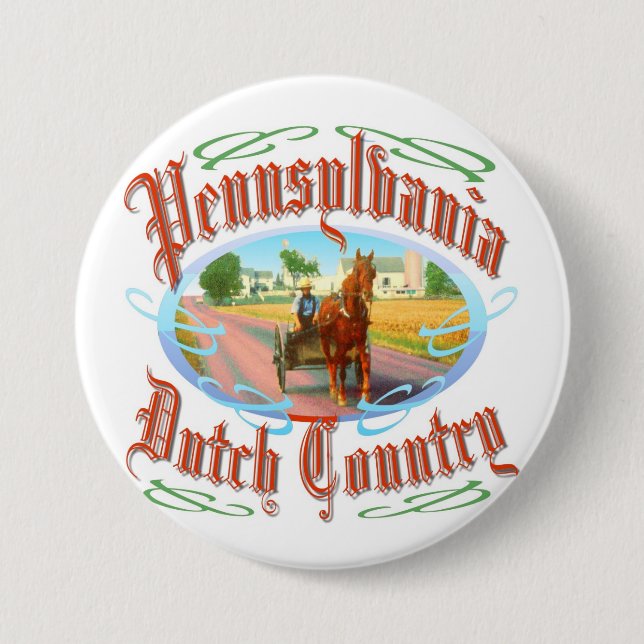 Pennsylvania Dutch Country Pinback Button (Front)