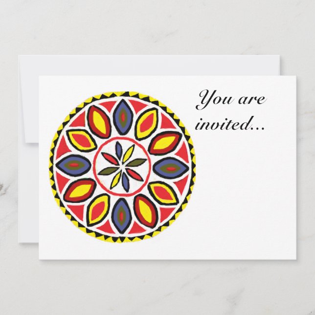 Pennsylvania-Dutch Daddy Good Luck Hex Invitation (Front)