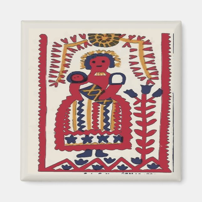 Pennsylvania Dutch Folk Art Madonna Magnet (Front)