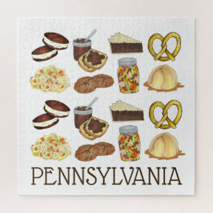 Pennsylvania Dutch Foods Whoopie Pot Pie Pretzel Jigsaw Puzzle
