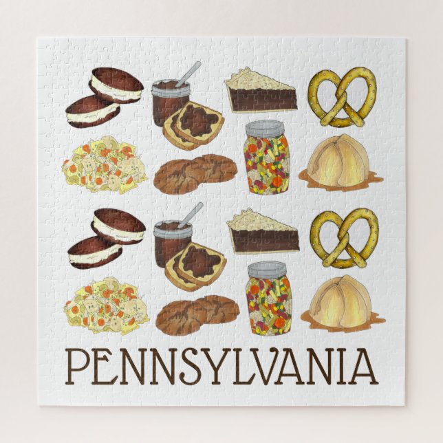 Pennsylvania Dutch Foods Whoopie Pot Pie Pretzel Jigsaw Puzzle (Vertical)