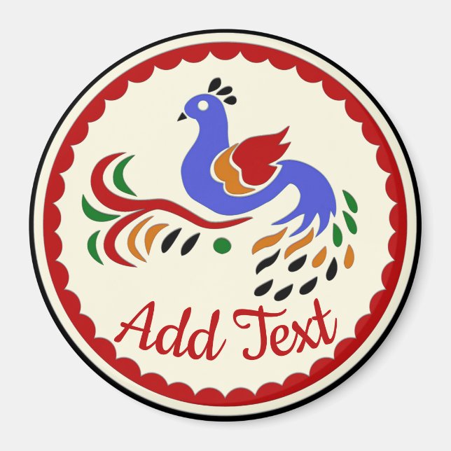 Pennsylvania Dutch Hex Sign , add text Magnet (Front)