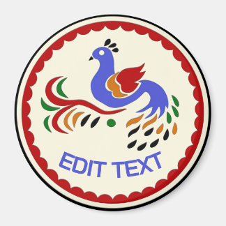 Pennsylvania Dutch Hex Sign , add text Magnet