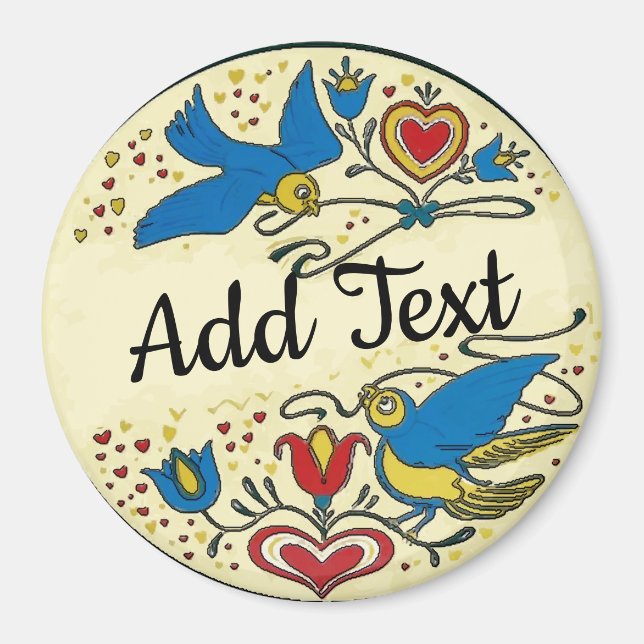 Pennsylvania Dutch Hex Sign , add text Magnet (Front)