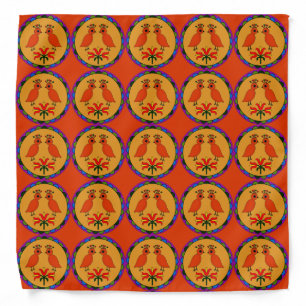 Pennsylvania Dutch Hex Sign Birds Welcome Bandana
