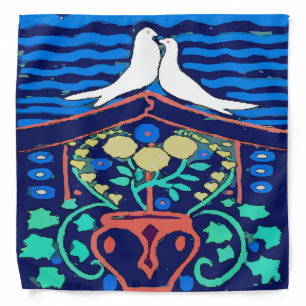 Pennsylvania Dutch Hex Sign Birds Welcome Bandana