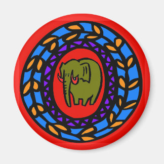 Pennsylvania Dutch Hex Sign Elephant Magnet