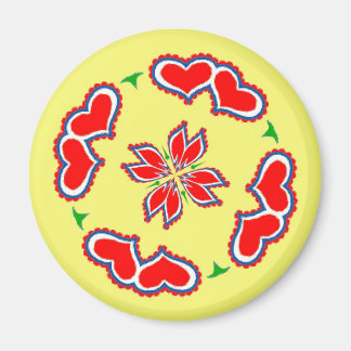 Pennsylvania Dutch Hex sign Hearts Magnet