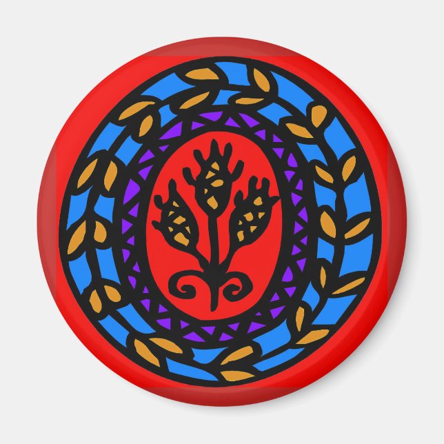 Pennsylvania Dutch Hex Sign Hops Magnet (Front)