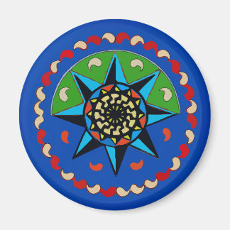 Pennsylvania Dutch Hex Sign Spring Blue Star Magnet