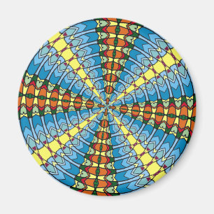 Pennsylvania Dutch Hex Sign Spring Green and Blue Magnet