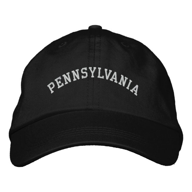 Pennsylvania Embroidered Adjustable Cap Black (Front)