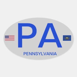 Pennsylvania* Euro Style Oval Sticker