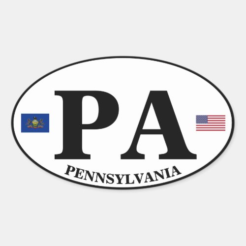 Pennsylvania Euro_Style Oval Sticker