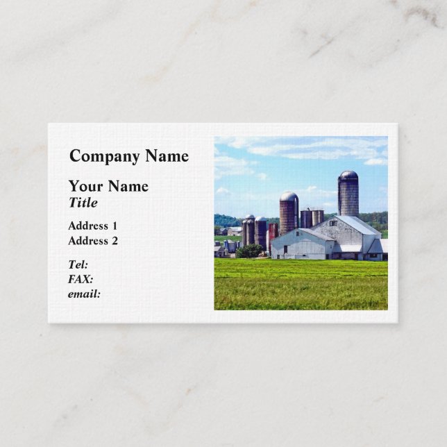Pennsylvania Farm With Silos Business Card (Front)