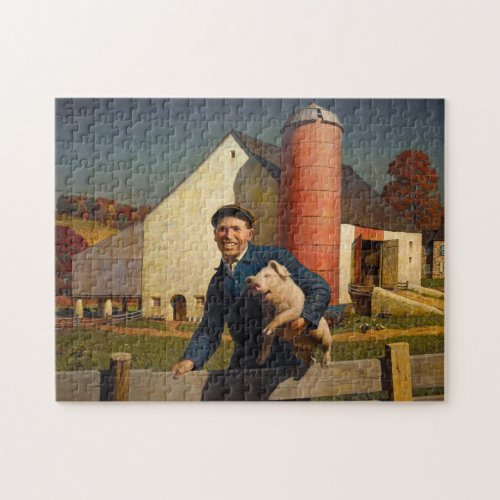 Pennsylvania Farmer 1943 by Newell Convers Wyeth Jigsaw Puzzle