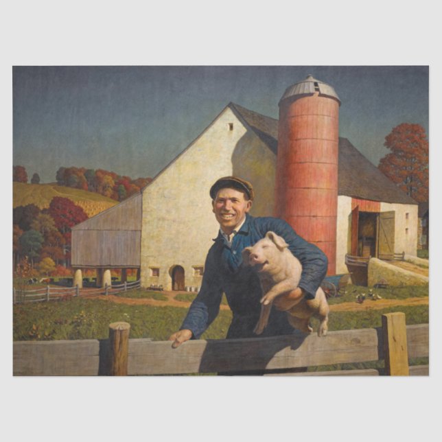 Pennsylvania Farmer by Newell Convers Wyeth Tissue Paper (Front)