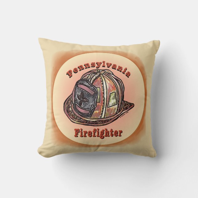 Pennsylvania Firefighter  Throw Pillow (Front)