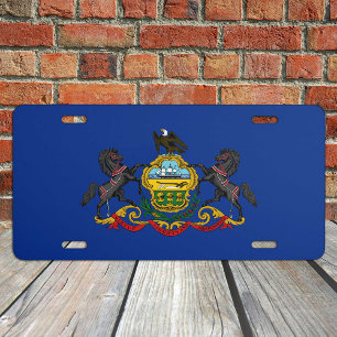 Pennsylvania Flag & America States, USA / Sports License Plate