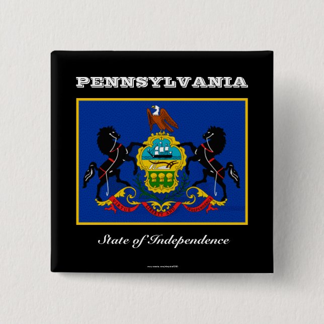 Pennsylvania flag and slogan button (Front)