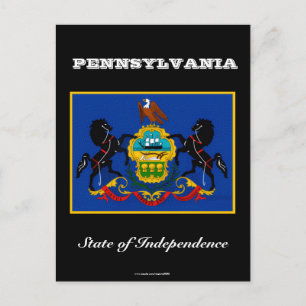 Pennsylvania flag and slogan postcard