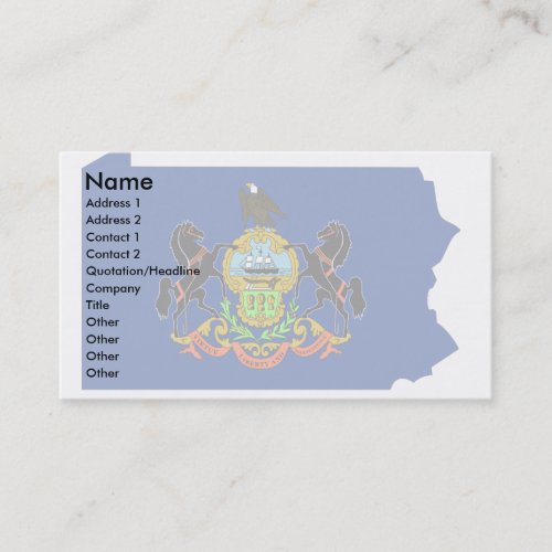 Pennsylvania Flag Map Business Card Template