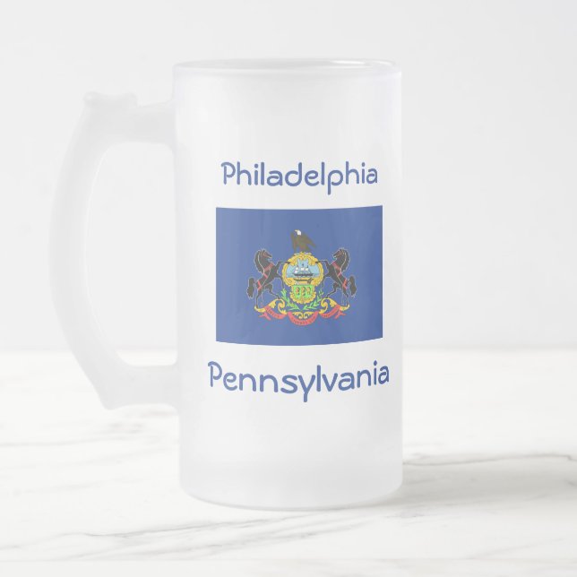 Pennsylvania Flag Map City Mug (Left)