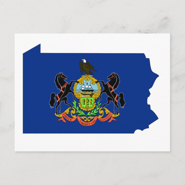 Pennsylvania Flag Map Postcard (Front)