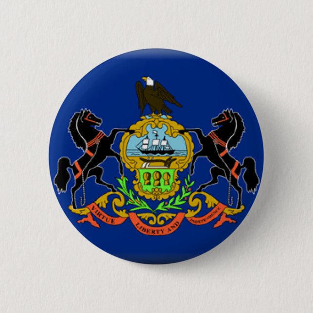 Pennsylvania Flag Pinback Button (Front)