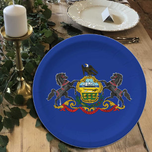 Pennsylvania Flag plates, party, Pennsylvania Paper Plates