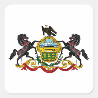 Pennsylvania flag square sticker
