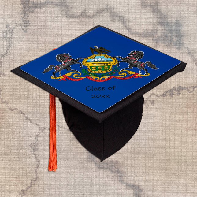 Pennsylvania & Flag - Students / University  Graduation Cap Topper (Creator Uploaded)