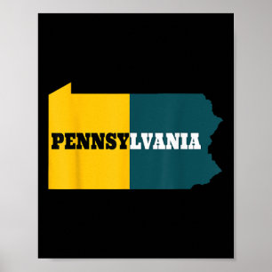 Pennsylvania Football Map Funny Game Fan  Poster