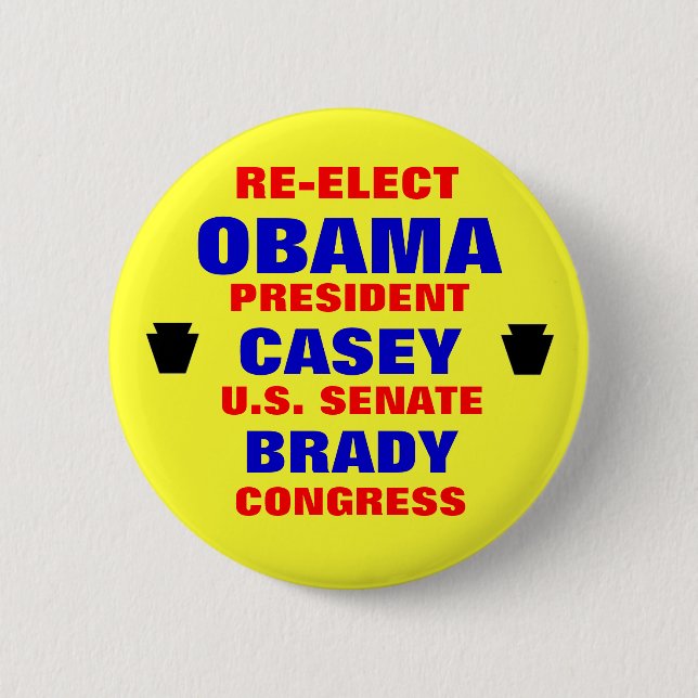 Pennsylvania for Obama Casey Brady Button (Front)