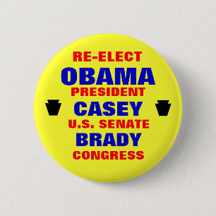 Pennsylvania for Obama Casey Brady Button