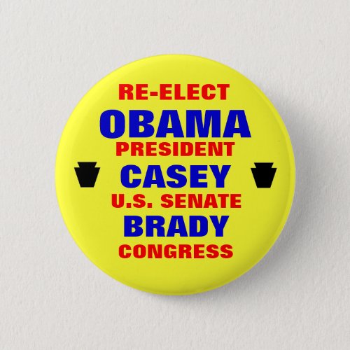 Pennsylvania for Obama Casey Brady Button