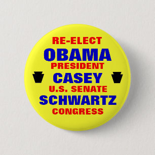 Pennsylvania for Obama Casey Schwartz Pinback Button